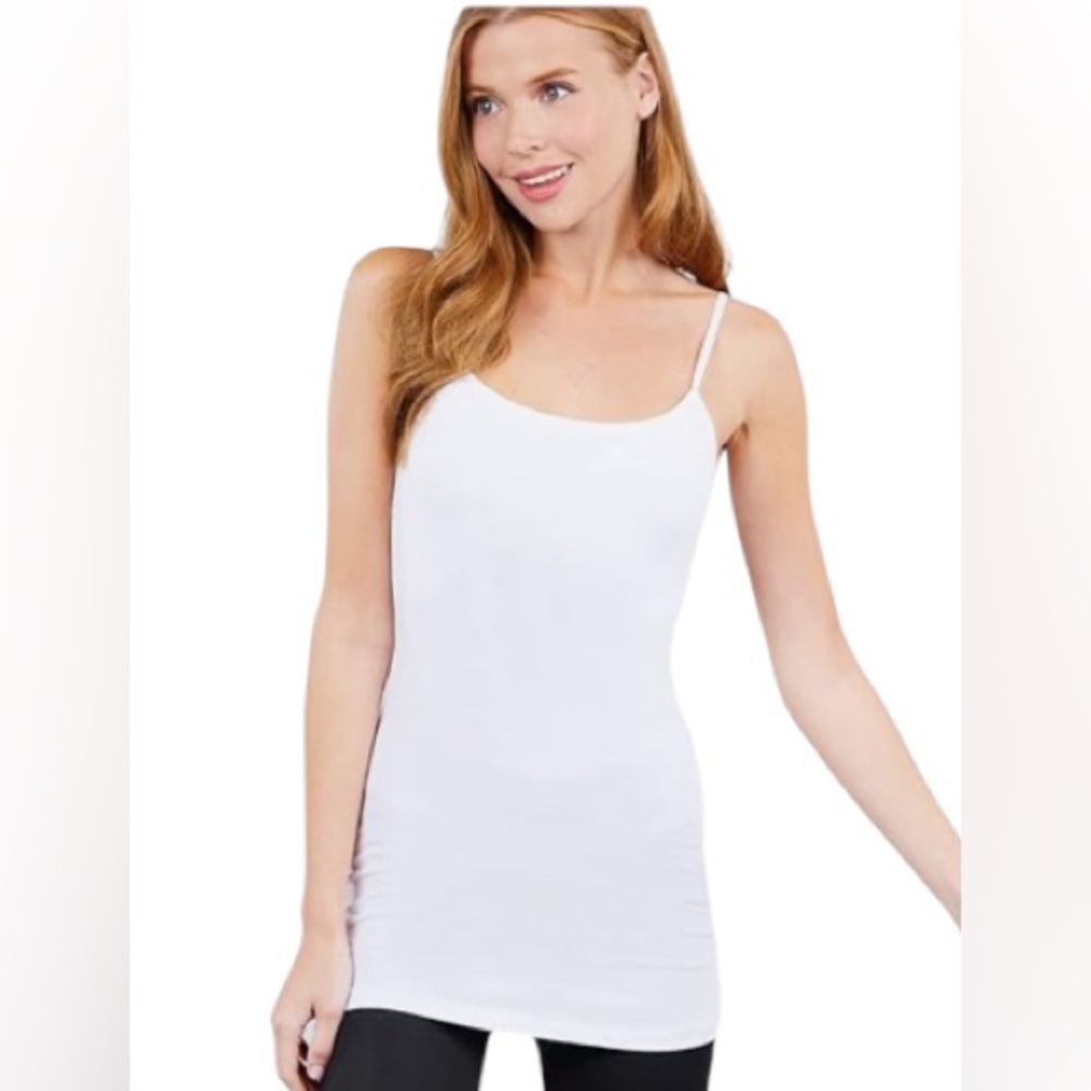 Women's Long Camisole Tank Top Basic Long Length Adjustable Large